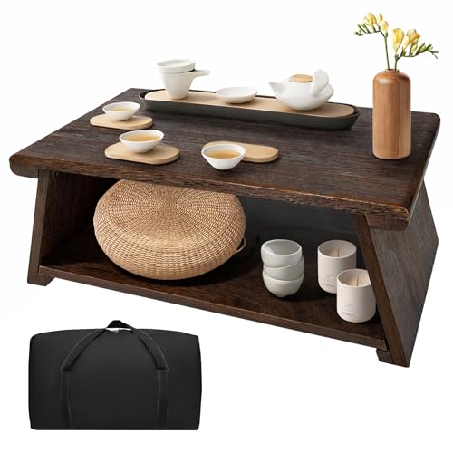 koretech Japanese Low Floor Table Folding Coffee...