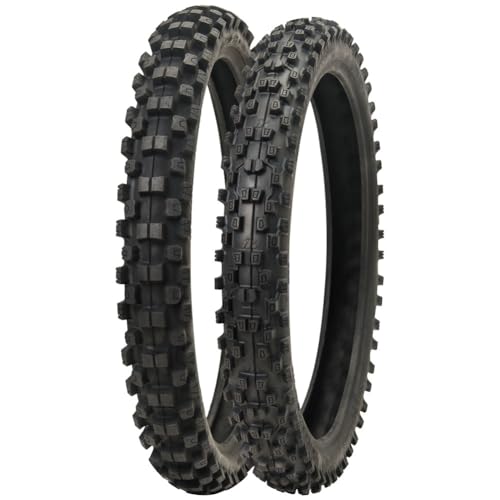 Tusk Ground Wire E-Motorcycle Tire Set 70/100x19 42M Front 80/90x19 46M Rear Compatible with | E Bike | Surron | Segway Talaria | Electric Dirt Bike | Enduro