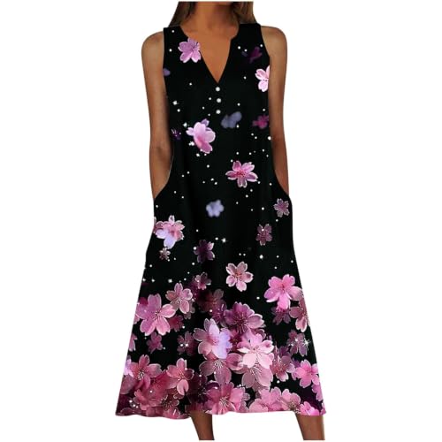 Robe casual respirante anti-chaleur à col en V avec poches intégrées