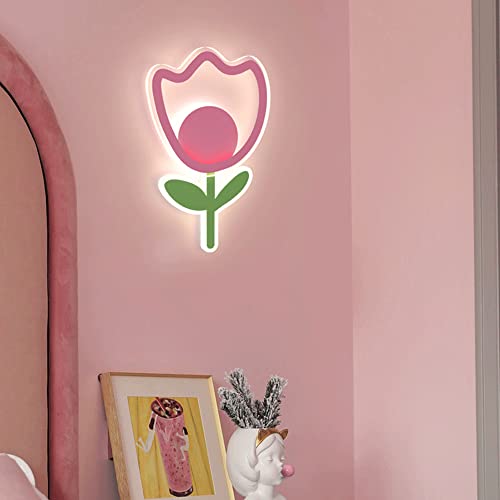 Lámpara de cabecero de flores para habitación de niños luz quitamiedos de pared 15W 8