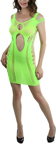 Image of ToBeInStyle Women's Stretch See Through Fishnet Novelty Mini Rave Party Dress
