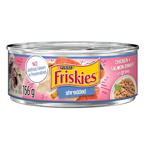 Friskies Shredded Wet Cat Food, Chicken & Salmon Dinner - 156 g Can (24 Pack) image 5