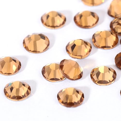 Image of Novani 1440pcs Flat Back Rhinestones Glass Stones Round Non Hotfix Gems for Crafts SS12 1440pcs Topaz