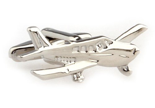 MRCUFF Airplane Plane Cessna Pilot Pair of Cufflinks in a Presentation Gift Box & Polishing Cloth
