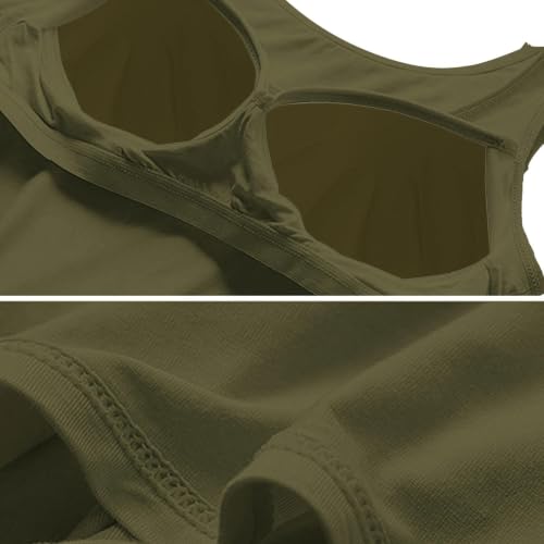 Image of Camisoles for Women with Built in Bra,Basic Yoga Top Layering Tank Top Padded Bra Undershirt(S-3XL)