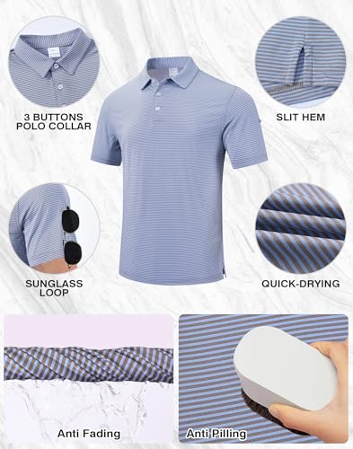 Image of Polo Shirts for Boys Golf Polo Shirt Short Sleeve Boys Performance Polo Dry Fit Stretch Collared UPF50+ Kids Golf Shirts