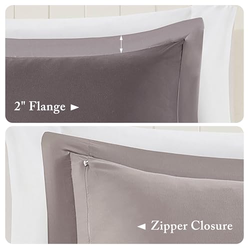 Image of Madison Park Comforter Set, Reversible Down Alternative All Season Microfiber Bedding, 3M Scotchgard Stain Release, Full /Queen Dorm Comforter, Charcoal /Grey