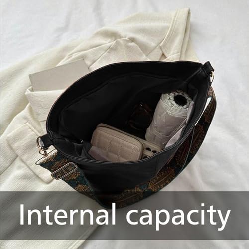 Oversized Pu leather handbag, women's crossbody bag, shopping bag, travel large capacity shoulder bag, black3