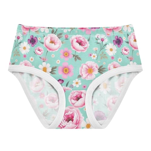 Joisal Cotton Toddler Underwear Floral Art Pastel Flowers Girl Panties Cute Pattern Briefs Undies Kids 2t