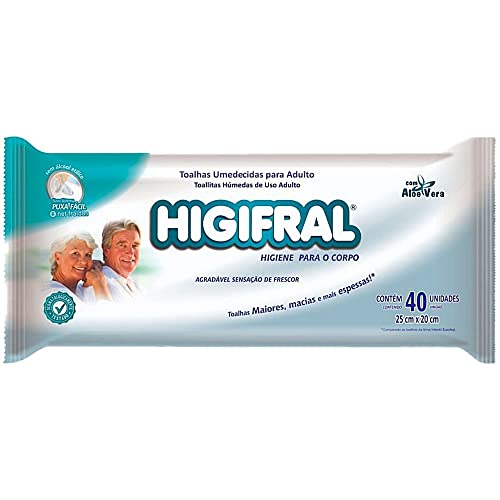 TOALHAS UMEDECIDAS HIGIFRAL C/40 P/ADULTO