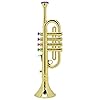 Kid Trompet, Golden ABS Kinderen Preschool Muziek Speelgoed Cadeau Wind Instrument Met 4 Gekleurde Toetsen
