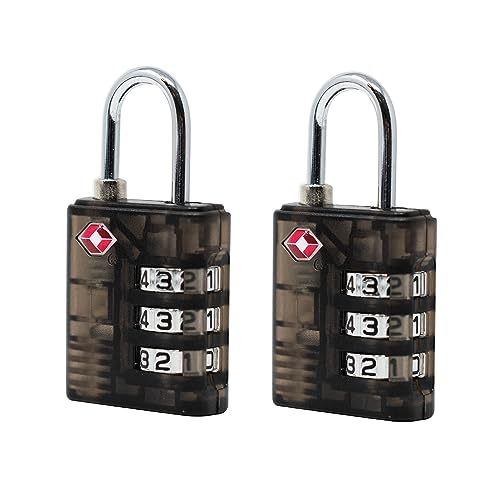 navig8 TSA Luggage Padlocks - TSA Approved - Essential for US Travel (Combination Lock, 2 Locks)