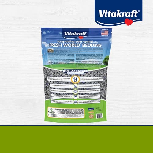 Vitakraft Fresh World Small Animal Bedding - Ultra Strength - Pet Bedding for Litter Boxes and Cages (16 L),Gray, 975 cu in - Thumbnail 7