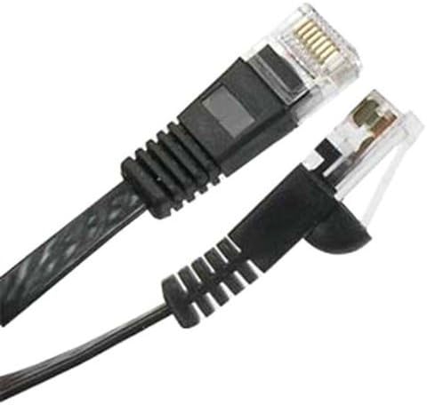 kisslink EC6500 CAT 6 Ethernet Flat Cable 50' Ultra Speed Gigabit Modem/Router/LAN/Printer/MAC/Laptop/PC, Black
