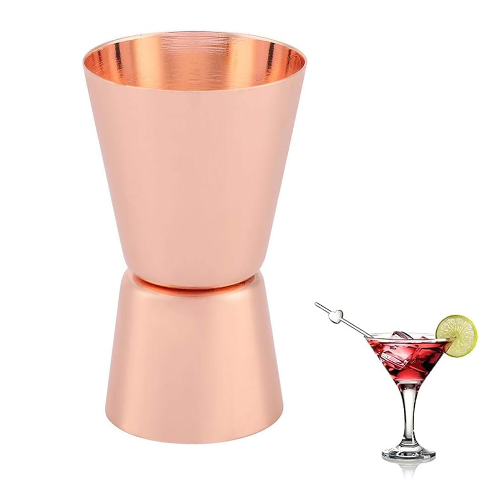 HERCHR Cocktail Jigger, Stainless Steel Jigger 0.5 oz/1 oz Double Jigger Bell Jigger Measuring Jigger Cocktail Measuring Cup for Bartending, Bar Home Kitchen, Rose Gold, 4x4x6.8cm