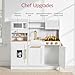 Best Choice Products Pretend Play Kitchen for Kids, Interactive Wooden Toddler Playset with Espresso Machine, Toy Storage, 17 Accessories - White