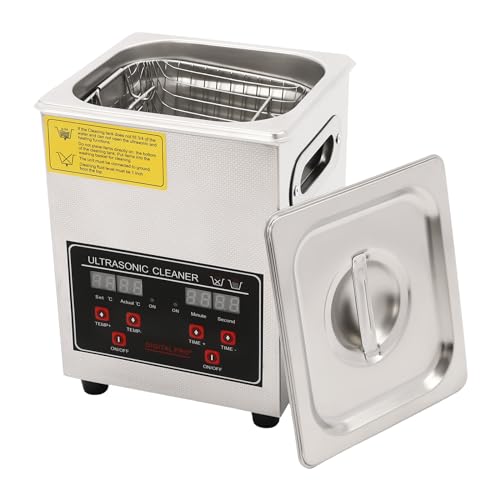 FHSLKXIM Nettoyeur Ultrasonique Domestique Numérique 2L, Nettoyeur Sonique pour Bijoux, Bagues, Lunettes, Chaînes De Montres, Pièces Métalliques, Plage De Réglage du Temps 0-30 Mi