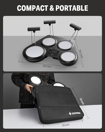 Donner Beat Go Electronic Drum Set Portable Electric Drum Kit for Beginners - image 4
