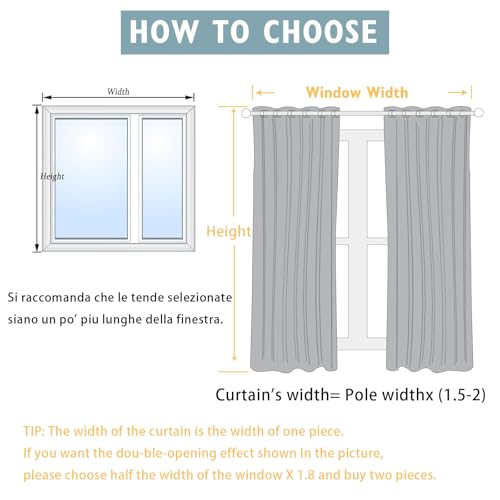 Cortinas opacas con aislamiento térmico y diseño de ojales insonorizadas para un máximo bloqueo de luz, perfectas para dormitorio, sala de estar y cine en casa