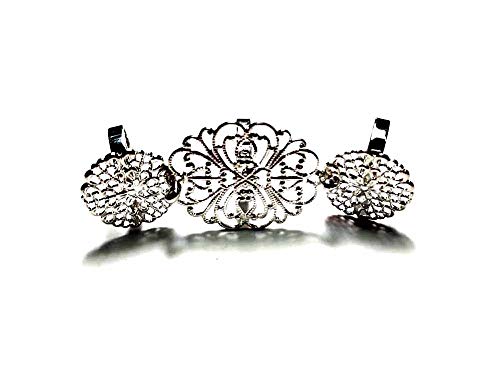 Bague médiévale en argent ou or avec 3 anneaux articulés et porte-clés offert