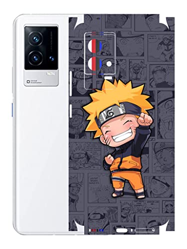Image of AtOdds - Vivo IQOO 9 (5G) Mobile Back Skin Rear Screen Guard Protector Film Wrap (Coverage - Back+Camera+Sides) (Naruto)