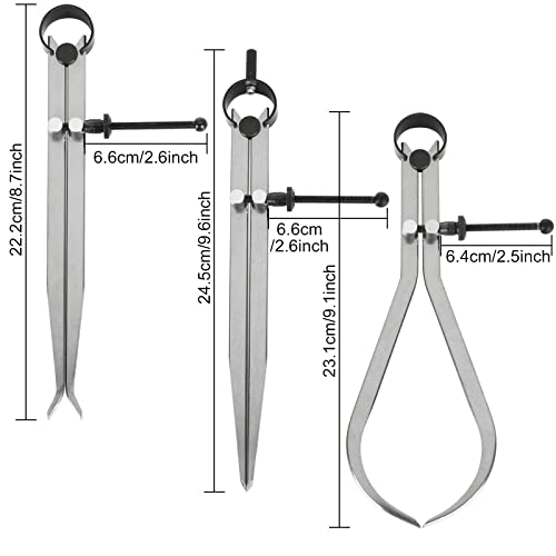 Acrux7 ODUS-SPRING CALIPER 3Pcs 8 Inch Long Spring Caliper Set, Carbon Steel Outside Divider Caliper Compass thumb #1