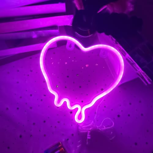 Lumière d'Ambiance Néon Cœur Décoration Murale USB Veilleuse LED - 4