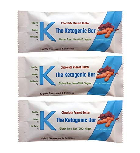 K The Ketogenic Bar - Chocolate Peanut Butter Keto Bars - High Fat