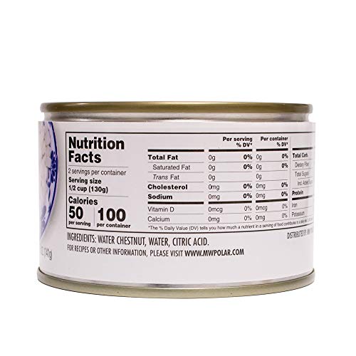 Image of MW Polar Canned Vegetables Water Chestnuts, Diced, 8oz, 1 Count (Pack of 12)