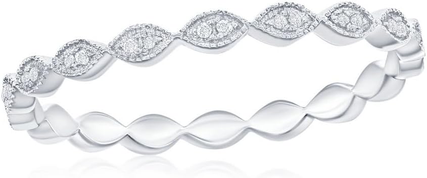 Beaux Bijoux Real Diamond Rings for Women in Sterling Silver - Engagement, Promise Anniversary, Genuine Fine Diamond Rings in Multiple Shapes and Styles