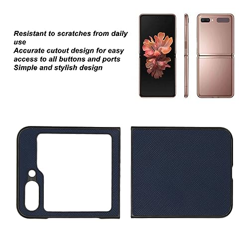 Rankomu Galaxy Z Flip 5 mobilfodral - vikbart, blått läderdesign