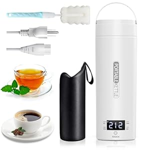 Travel Electric Kettle Portable Kettle for Hot Water Small Mini Tea Coffee Kettle Water Boiler, Water Heater with Handy Cup Bag & Brush, 4 Temperature Control & LCD Display