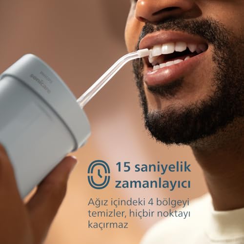 Philips Sonicare Kompakt Ağız Duşu, 3 Modlu, 200ml Su Hazneli, USB Şarjlı, 360° Başlık, Titreşim ve