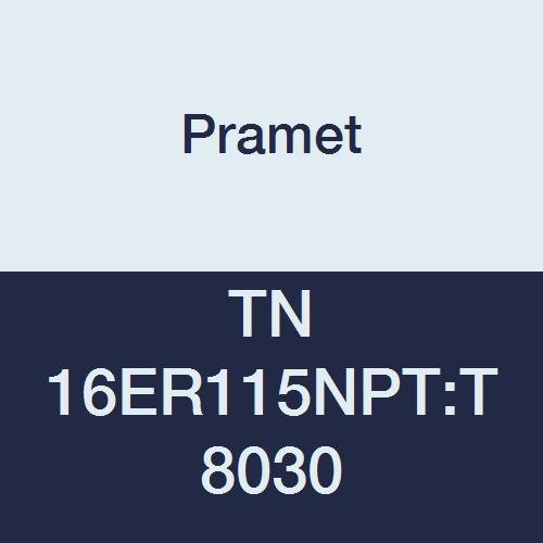 TN 16ER115NPT:T8030 Carbide Indexable External Threading Insert, Multi-Material (P30,M25,K30), National Pipe Thread, TPI 11.5, 3 Cutting Edges, PVD, Use SER/L Toolholder, Gold (Pack of 5)