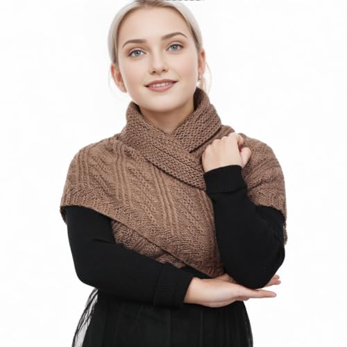 Women Winter Warm Scarf Medieval Vintage Knitted Cosy Wrap Shawl Warm Ladies Sweater Triangular Scarves Cape3