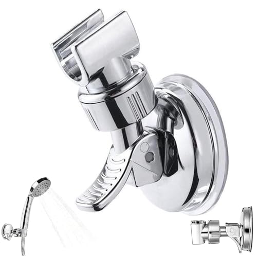 Support de Douche,Support de Douchette à Ventouse Puissante Support Pommeau de Douche Sans Percage Réglable et Amovible avec Rotation 360° Accessoire Douche...
