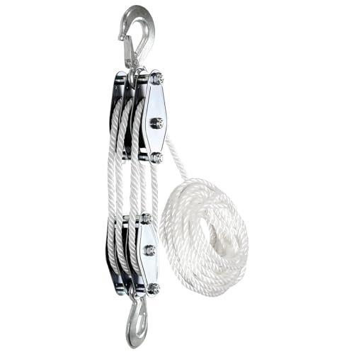 Ciężki Wciągnik Linowy Z Polietylenu - Ręczny Wciągnik Do Jeleni I Ciężkich Ładunków - Obrotowy Podnośnik - I Łatwy W Użyciu System Linowy Do Wydajnego Podnoszenia,Corda Bianca-3 rounds