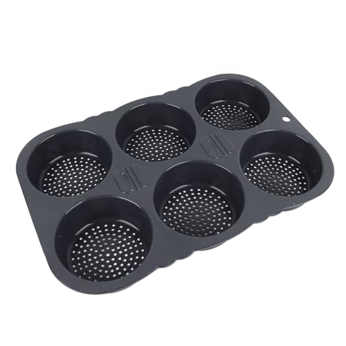 Acouto 6 Cavidades Forma de Moño de Hamburgo Plegable de Silicona Plegable para Hornear, Resistencia Al Calentamiento para Cocina, Pan de Pan Reutilizable para Panaderos Caseros
