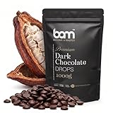 BAM Pepitas de Chocolate Negro, 1 kg – Chocolate para Fundir – Gotas y Chispas de Repostería con 55.6% de Cacao
