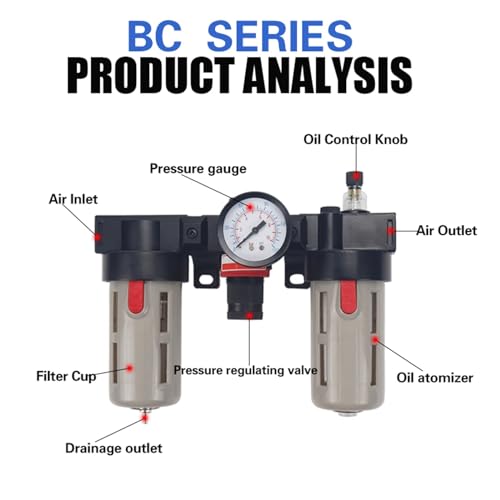Filtre séparateur huile/eau BC2000 pour régulateur pression d'air - 4