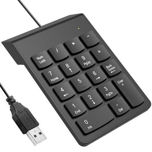 LOOBOAKY USB Number Pads, Numeric Keypad, Numpad, 10 Key Keyboard Number Pad for Laptop Desktop Computer PC, Suit Financial Accounting, Calculate Office Travel & Home