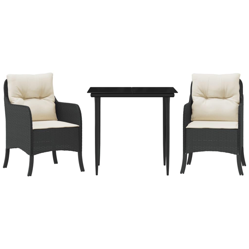 Ensemble à manger de jardin résine tressée noire salon de patio table et chaises d'extérieur moderne