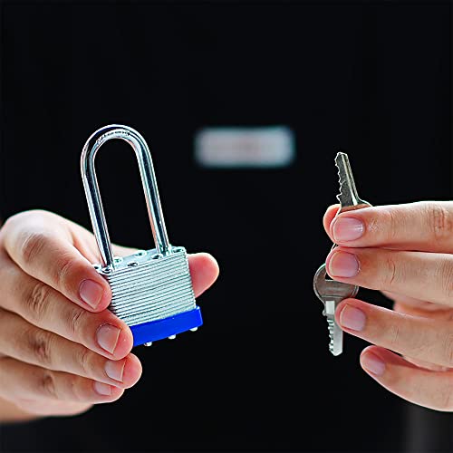 Image of 4 Pack Pad Locks with Same Key, Heavy Duty Keyed Alike Locks | Same Key Convenience 4 Locks Share Keys Durable Steel Body for Storage Gates Garages and Outdoor Use
