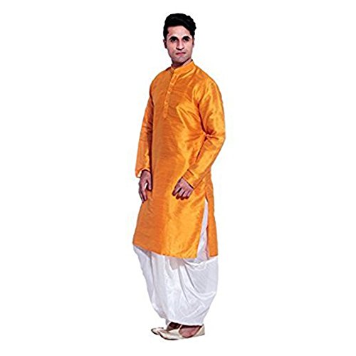 Kurta para hombre dhoti silk blend conjunto ropa india tradicional 3