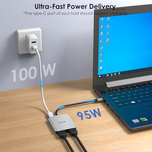 Adaptateur USB C vers Double HDMI WAVLINK Thunderbolt pour PC Windows