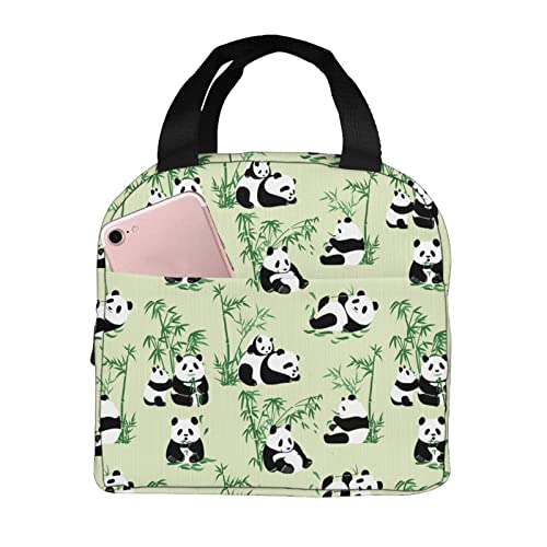 Majoug Pandas Portable Lunch Bag Woman Waterproof Tote Shoulder Bags Small Handbags Purses Lunch Box,Shopping Office/Picnic/Travel/Camping #TOP17