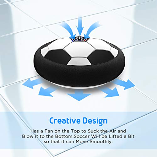 Toyk Boy Toys - LED Hover Soccer Ball - Air Power Training Ball Playing Football Indoor Outdoor Game - Birthday Gifts for Kids, Age 3 4 5 6 7 8-12 Year Old Boys - Soccer - Image 5