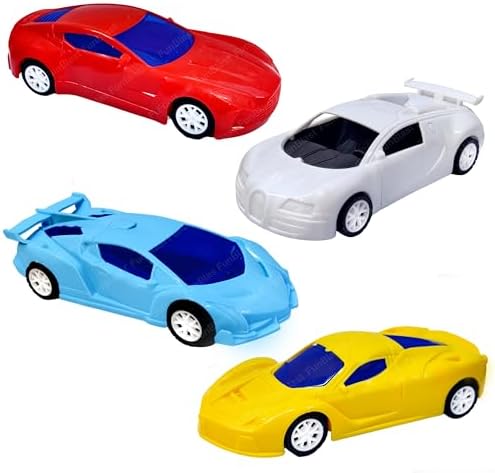 FunBlast Pull Back Car Toys for Kids, Pack of 4 Pcs Friction Power Toy Car for Kids Boys & Girls, Toy Vehicles Play Set for 3+ Years Old Kids, Boys, Girls (Multicolor)