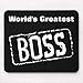 Produktbild Mauspad World Greatest Boss Weiß Farbe: Schwarz World Greatest Boss Computer 25X30Cm Gummi Langlebige Rutschfeste Mauspad-Mausmatte Tastatur Bedruckte Office-Desktops Mauspads Benu