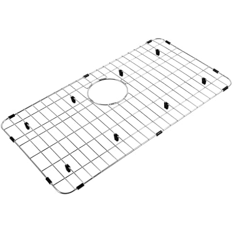 Stainless Steel Kitchen Sink Rack for Bottom of Sink, Kitchen Sink Protector Grid Sink Grates with Rear Drain for Single Sink Bowl 26" x 14-1/16" Cover